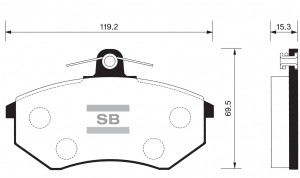 Колодки тормозные VW Passat (88-92) передние (4шт.) SANGSIN SP1043 SANGSIN