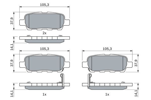 Колодки тормозные 0986494090 0 986 494 090 BOSCH