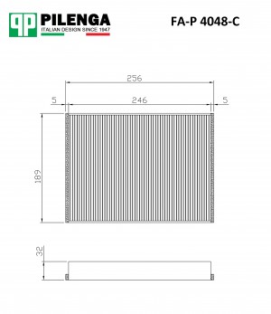 Фильтр салонный, угольный MERCEDES-BENZ GLE 14-, C (W205), E (W213), GLS FA-P404 FAP4048C PILENGA