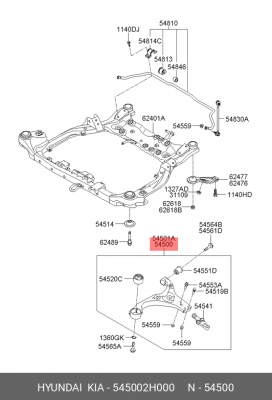 РЫЧАГ ПЕРЕДНИЙ ЛЕВЫЙ 54500-2H000 545002H000 HYUNDAI KIA