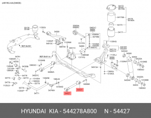 Сайлентблок HYUNDAI UniverseSpaceLuxury/Xpress штанги продольной OE 544278A800 HYUNDAI KIA