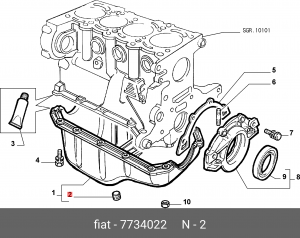 СЛИВНАЯ ПРОБКА ПОДДОНА 7734022 7734022 FIAT