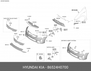 Накладка фары KIA Rio 4 (17-) противотуманной правая ОЕ 86524H0700 HYUNDAI KIA