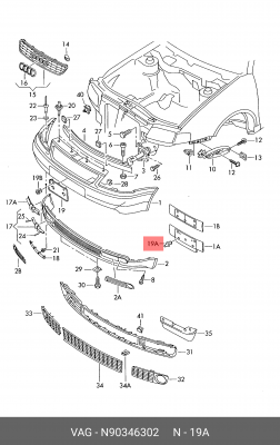 заклепка скрытая! 4x18.8\ VW Passat N90346302 VAG