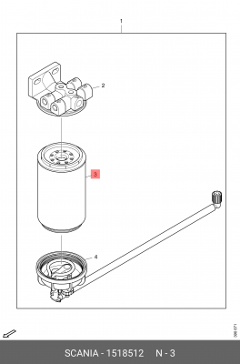 Фильтр топливный грубой очистки VO FM12 (98-05), FM9 (01-05);  CLAAS Lexion (Mäh 1518512 SCANIA