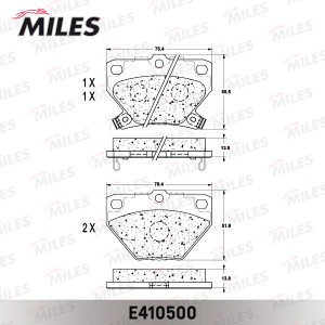 Колодки тормозные задние (без датчика) (Смесь Low-Metallic) TOYOTA CELICA 99-/CO E410500 MILES