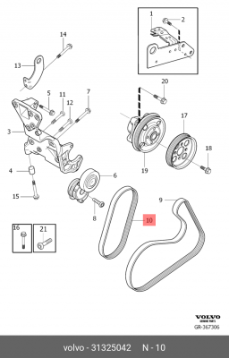 Ремень приводной поликлиновый 31325042 VOLVO