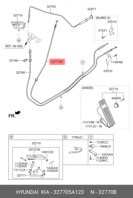 Трос акселератора HYUNDAI County OE 327705A123 HYUNDAI KIA