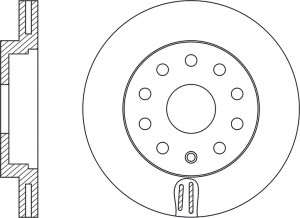 Диск тормозной передний AUDI A3 04/VW CADDY 04/G5/TOURAN 03 RN1374 RN1374 NIBK