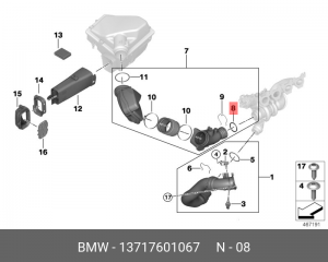 Профильное уплотнительное кольцо 13717601067 13717601067 BMW