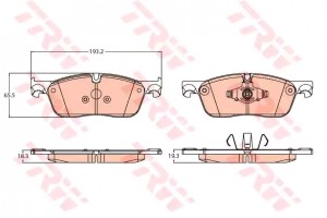 Колодки передние Land Rover DISCOVERY SPORT 12/14-, RANGE ROVER EVOQUE GDB2100 GDB2100 TRW