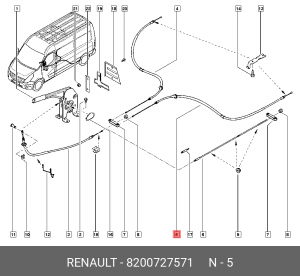 трос ручника!\ Renault Master 10> 8200727571 RENAULT