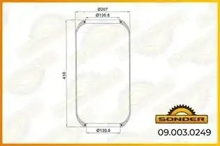 Пневморессора Premium без стакана и крышки (чулок) 945N 435/216/131.2 Iveco/Hyun 090030249 SONDER