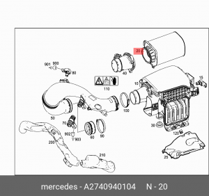 Фильтр воздушный MERCEDES C (W205),E (W212) OE A2740940104 MERCEDES BENZ