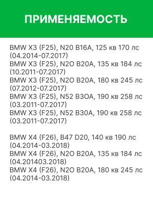 Фильтр воздушный BMW X3 (F25),X4 (F26) (дв.N20B20A) RAF FILTER AF064 RAF FILTER