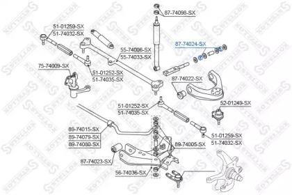 сайлентблок растяжки рычага!\ Nissan Terrano WD21/R20 87>/King Cab D21 4WD 85-98 87-74024-SX STELLOX