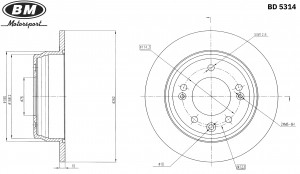 Диск тормозной задний (1шт.) BD5314 BD5314 BM MOTORSPORT