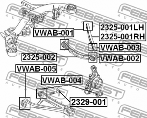 Сайлентблок задн подвески AUDI Q7 2006-2015 VWAB-001 VWAB-001 FEBEST
