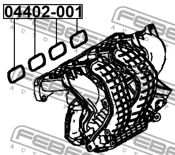 Прокладка впускного коллектора MITSUBISHI LANCER CY,CZ 2007.03- 04402-001 04402-001 FEBEST