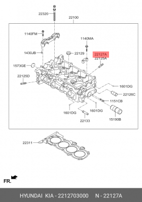 Шпилька KIA Sportage (16-) головки блока цилиндров OE 2212703000 HYUNDAI KIA