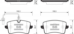 Колодки задние AUDI A6 (C7) SP2317 SP2317 SANGSIN
