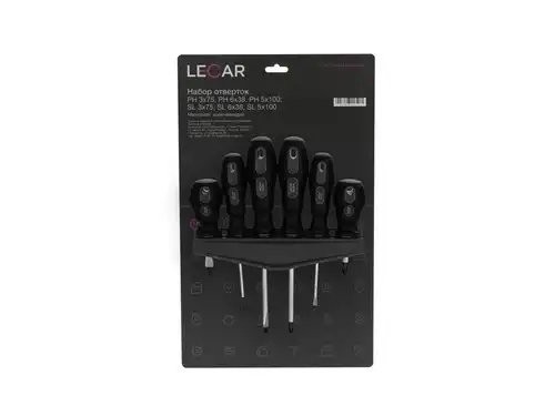Набор отверток 6 предметов (PH: 3*75, 6*38, 5*100; SL: 3*75, 6*38, 5*100) хром-в LECAR000012114 LECAR
