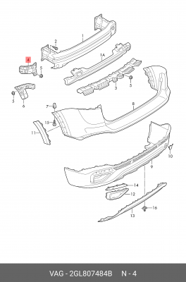 2GL807484B НАПРАВЛЯЮЩАЯ 2GL807484B VAG