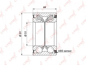 Подшипник ступицы HONDA CR-V 3 (07-) передней LYNX WB-1456 LYNXAUTO