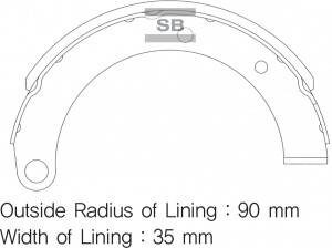 Колодки барабанные HYUNDAI HD65/72 04-  (в комплекте 2шт) SA121 SA121 SANGSIN