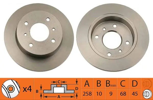 Диск тормозной задний NISSAN ALMERA (N16) 00-/PRIMERA (P10/P11) 90-02 BR22110 BR22110 SB NAGAMOCHI