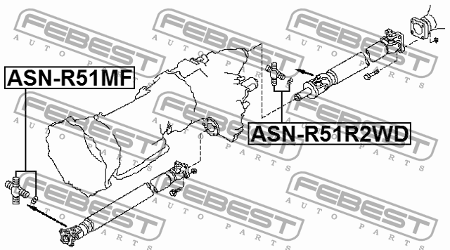 КРЕСТОВИНА КАРДАННОГО ВАЛА 29X95 подходит для NISSAN PATHFINDER R51M 2005.01-201 ASN-R51MF FEBEST
