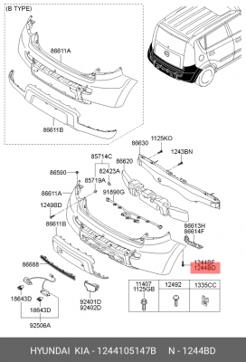Винт 1244105147B HYUNDAI KIA