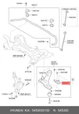 Опора шаровая HYUNDAI Sonata (10-) левая/правая OE 545303S100 HYUNDAI KIA