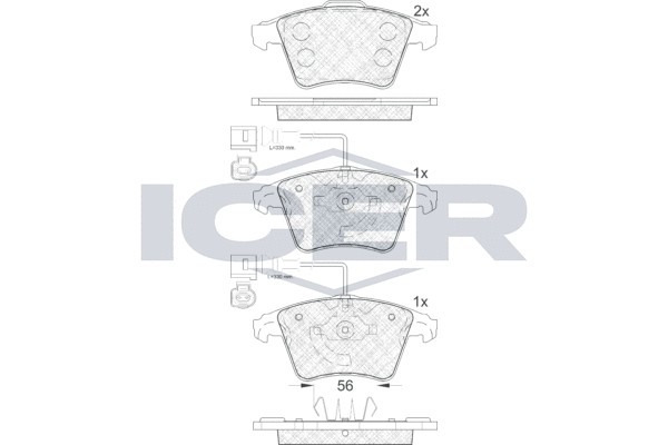 181777 колодки дисковые передние!\ VW Touareg 3.0-6.0 V12 04># 181777 ICER