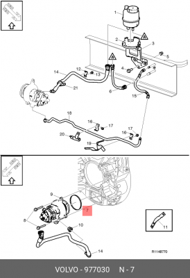 кольцо уплотнительное! (р) 128x3 \Volvo FH13(G1)/16(G3), FM9(G1/2)/12(G2)/13(G1) 977030 VOLVO