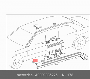 КРЕПЛЕНИЕ ПОД САМОРЕЗ MB W140 91-99 A 000 988 52 25 MERCEDES BENZ