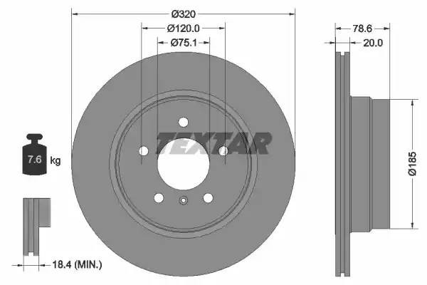 92161103 диск тормозной задний!\ BMW X5/X6 3.0i/3.0-3.5D 07> 92161103 TEXTAR