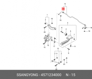 Втулка стабилизатора SSANGYONG Actyon (10-) заднего OE 4571234000 SSANG YONG