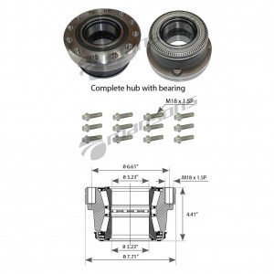Ступица колеса в сборе [ступица + 12 болтов M18x1.5P] 600.143 MANSONS