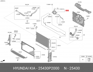 Бачок расширительный HYUNDAI Santa Fe (21-) KIA Sorento (21-) OE 25430P2000 HYUNDAI KIA