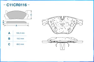 Тормозные колодки передние Low Metallic C11CR0116 C11CR0116 CWORKS