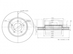 Диск тормозной передний BRD-20225 UNIO