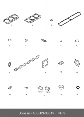 400603-00049 Манжета 400603-00023C, 400603-00023B, 65.03905-0023A 400603-00049 DOOSAN