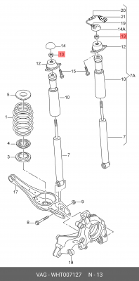 Гайка VW AUDI OE WHT 007 127 VAG
