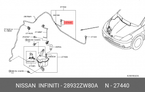 форсунка стеклоомыв.!\ Nissan 28932-ZW80A NISSAN