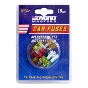Набор флажковых предохранителей  Abro Masters мини, 10 шт. FUAI3817AS ABRO