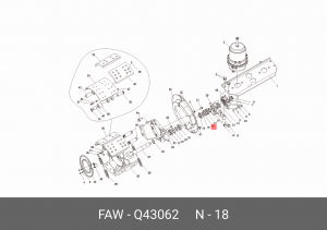 Кольцо стопорное FAW J6 шкворня кулака поворотного OE Q43062 FAW