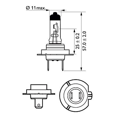H7 12V 55W +30% VISION PX26d 12972PRC1 PHILIPS