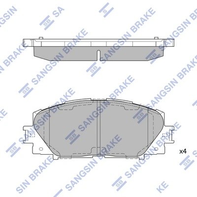 Колодки тормозные TOYOTA YARIS 06- (Япония) без АБС передние SP1377 SP1377 SANGSIN
