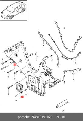 сальник к/в задний! 85x105x11\ Audi 80/A4/A6, VW Golf/Passat/Vento/T4 1.3-2.5TDi 94810191020 PORSCHE